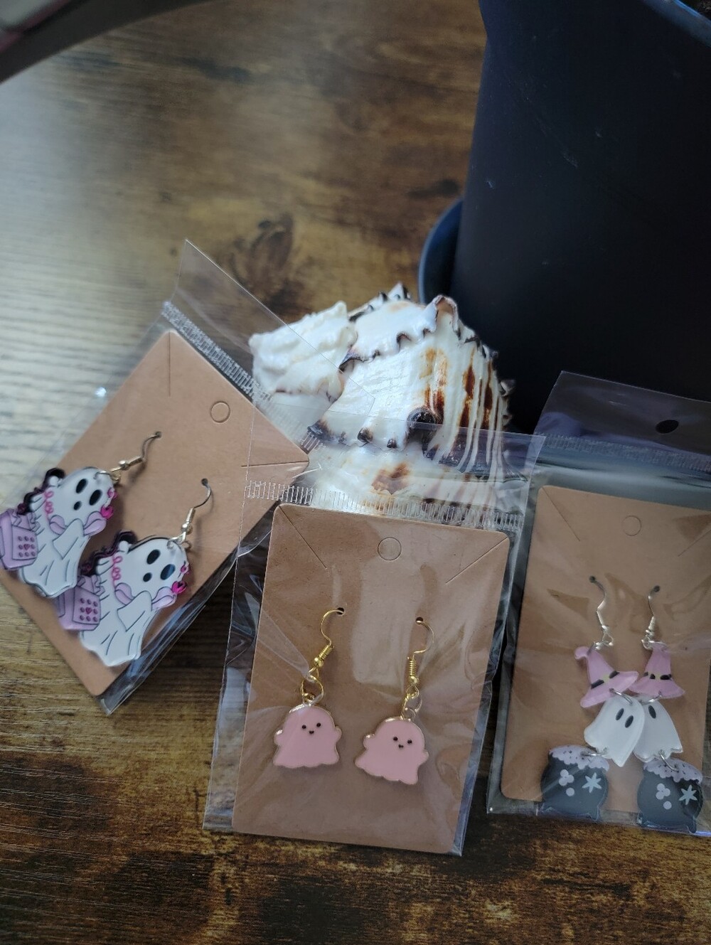 3pcs Cute Pink Ghost Dangle Earrings - Women Accessories
